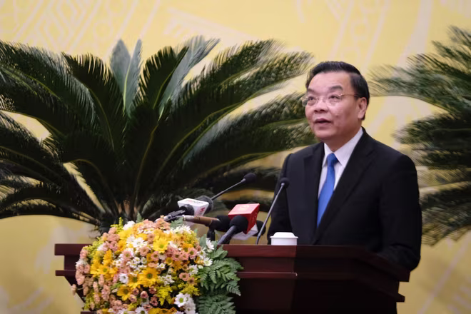 Chủ tịch UBND TP Chu Ngọc Anh phát biểu tại phiên chất vấn