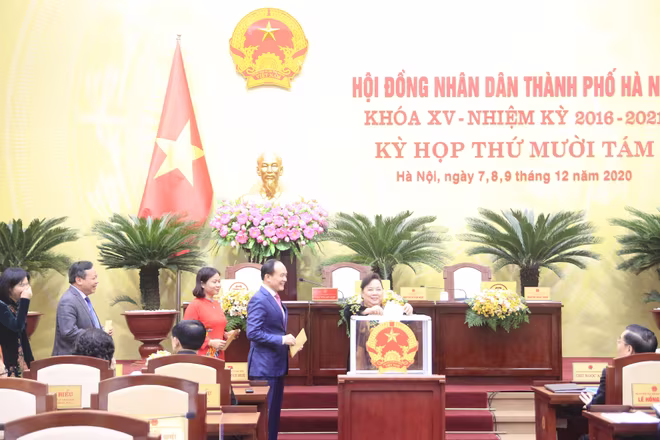 Các đại biểu bỏ phiếu bầu chức vụ Chủ tịch HĐND TP Hà Nội Các đại biểu bỏ phiếu bầu chức vụ Chủ tịch HĐND TP Hà Nội