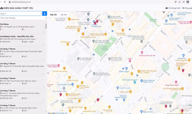 Giao diện thân thiện, dễ tìm kiếm của bản đồ các điểm bán hàng thiết yếu ở TP Hồ Chí Minh Giao diện thân thiện, dễ tìm kiếm của bản đồ các điểm bán hàng thiết yếu ở TP Hồ Chí Minh
