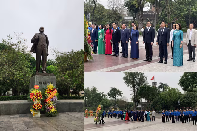 Lãnh đạo thành phố Hà Nội dâng hoa kỷ niệm 154 năm Ngày sinh V.I.Lênin Lãnh đạo thành phố Hà Nội dâng hoa kỷ niệm 154 năm Ngày sinh V.I.Lênin