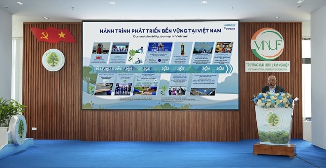 Ông Ashish Joshi - Tổng Giám đốc Công ty TNHH Nước giải khát Suntory PepsiCo Việt Nam phát biểu