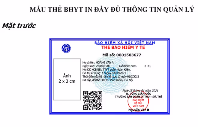 Mặt trước mẫu thẻ BHYT mới Mặt trước mẫu thẻ BHYT mới