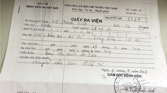 Chết trong khi làm thủ tục nhập viện ảnh 1 Chết trong khi làm thủ tục nhập viện ảnh 1