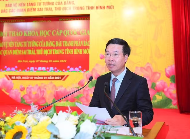 Đồng chí Võ Văn Thưởng - Ủy viên Bộ Chính trị, Bí thư Trung ương Đảng, Trưởng Ban Tuyên giáo Trung ương, Trưởng Ban Chỉ đạo 35 Trung ương phát biểu kết luận Hội thảo Đồng chí Võ Văn Thưởng - Ủy viên Bộ Chính trị, Bí thư Trung ương Đảng, Trưởng Ban Tuyên giáo Trung ương, Trưởng Ban Chỉ đạo 35 Trung ương phát biểu kết luận Hội thảo