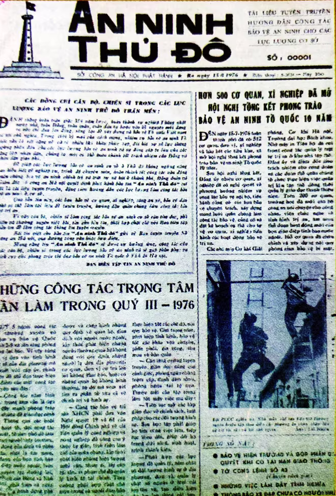 An ninh Thủ đô số đầu tiên ra ngày 15-8-1976 An ninh Thủ đô số đầu tiên ra ngày 15-8-1976