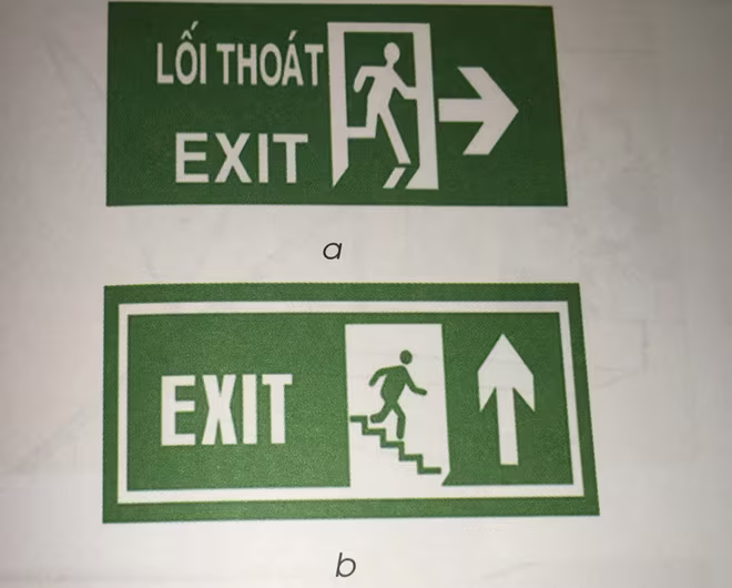 Hình 29: Biển dẫn lối đến vị trí vào thang thoát nạn Hình 29: Biển dẫn lối đến vị trí vào thang thoát nạn