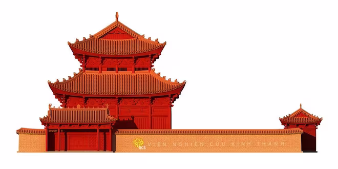 Hình thái kiến trúc thời Lý được phục dựng bởi Viện Nghiên cứu Kinh thành Hình thái kiến trúc thời Lý được phục dựng bởi Viện Nghiên cứu Kinh thành