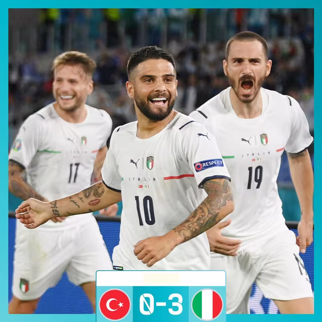 Italia giành chiến thắng ở trận ra quân, trở thành ứng viên cho chức vô địch giải (Ảnh: UEFA)