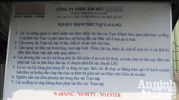 Nội quy nhiều Trạm chiết nạp gas trên địa bàn Hà Nội chỉ để... bày Nội quy nhiều Trạm chiết nạp gas trên địa bàn Hà Nội chỉ để... bày
