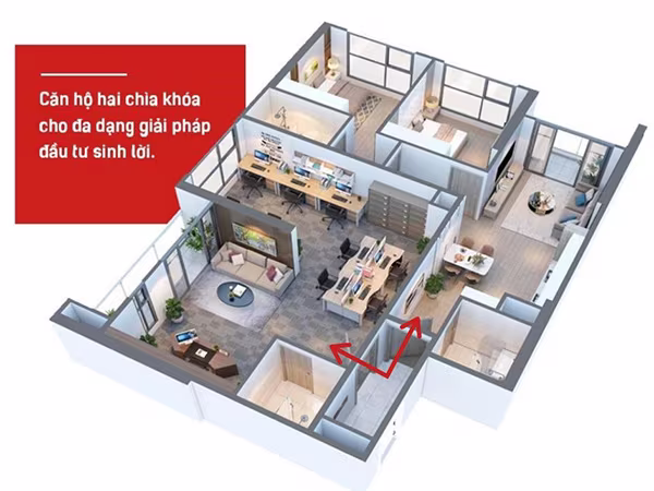Căn hộ hai chìa khóa Dual Key với hai lối đi riêng biệt Căn hộ hai chìa khóa Dual Key với hai lối đi riêng biệt