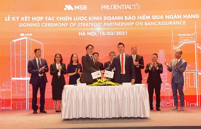 Việc ký kết thỏa thuận mới đưa Prudential Việt Nam trở thành đối tác duy nhất của MSB trên toàn quốc. Việc ký kết thỏa thuận mới đưa Prudential Việt Nam trở thành đối tác duy nhất của MSB trên toàn quốc.