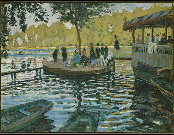 Tác phẩm "Bãi tắm La Grenouillere" (1869) của Claude Monet Tác phẩm "Bãi tắm La Grenouillere" (1869) của Claude Monet