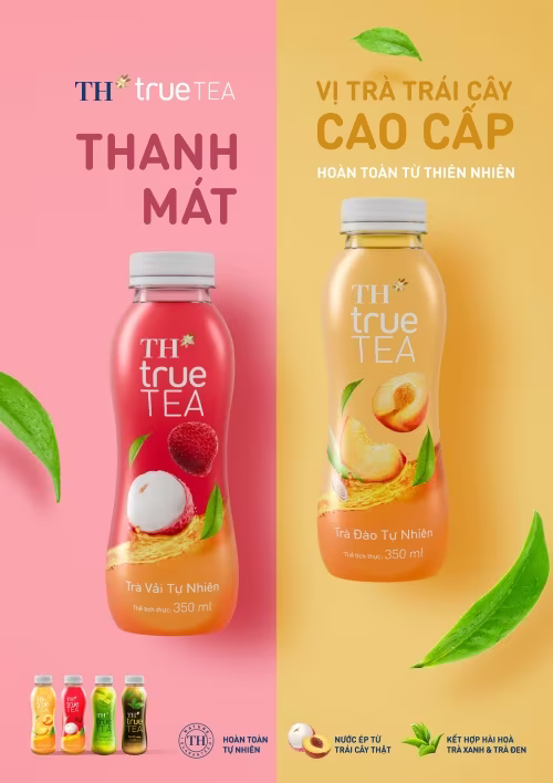 Dòng Trà trái cây TH true TEA mới gồm 2 hương vị: Trà Vải Tự Nhiên và Trà Đào Tự Nhiên Dòng Trà trái cây TH true TEA mới gồm 2 hương vị: Trà Vải Tự Nhiên và Trà Đào Tự Nhiên