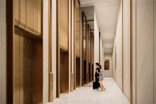 Thang máy “siêu tốc” 6m/s – một trong nhiều tiện ích đẳng cấp tại Sun Feliza Suites. Ảnh: Sun Property Thang máy “siêu tốc” 6m/s – một trong nhiều tiện ích đẳng cấp tại Sun Feliza Suites. Ảnh: Sun Property