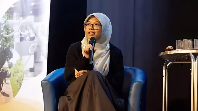 Tiến sĩ Nadia Radzman cho rằng VinFuture lan tỏa tinh thần đổi mới vì con người, mang lợi ích thiết thực của khoa học tới những cộng đồng cần được chú ý nhất. (Ảnh: Business Weekly)