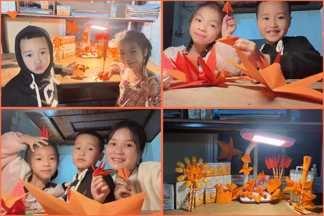 Khoảnh khắc gia đình trang trí góc cam năm 2024