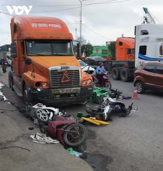 Hiện trường vụ tai nạn. Ảnh: VOV Hiện trường vụ tai nạn. Ảnh: VOV