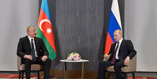 Tổng thống Azerbaijan Ilham Aliyev và người đồng cấp Nga Vladimir Putin