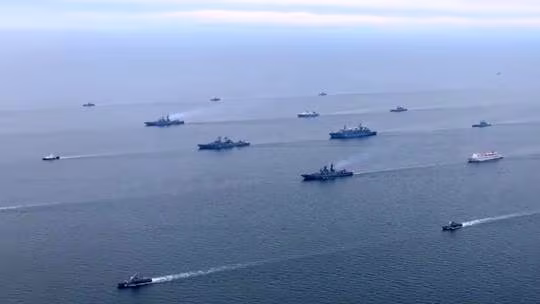 Các tàu thuộc Hạm đội Thái Bình Dương của Hải quân Nga tham gia cuộc tập trận