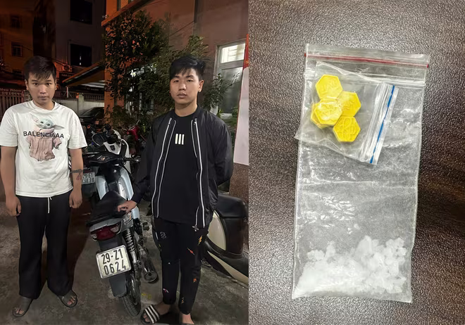 Hai nam thanh niên bị phát hiện tàng trữ trái phép chất ma túy Hai nam thanh niên bị phát hiện tàng trữ trái phép chất ma túy